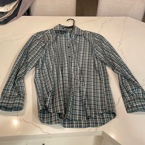 Kenneth Cole reaction slim fit casual button up.  Dark multi color.